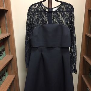 ASOS CURVE Lace Long Sleeve Midi Dress